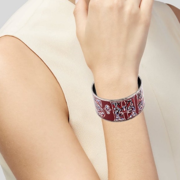 HERMÈS RARE Printed Russe Wide Bangle - Picture 5 of 10
